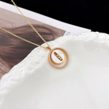 [Okajuri Jewelry]LUCKY MOVE MM NACRE BLANCHE DIAMOND NECKLACE