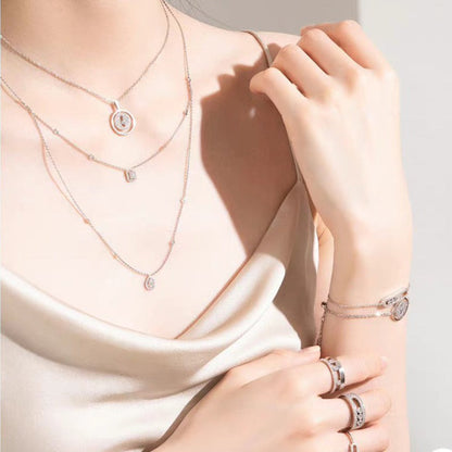 [Okajuri Jewelry]LUCKY MOVER PM PAVED NECKLACE