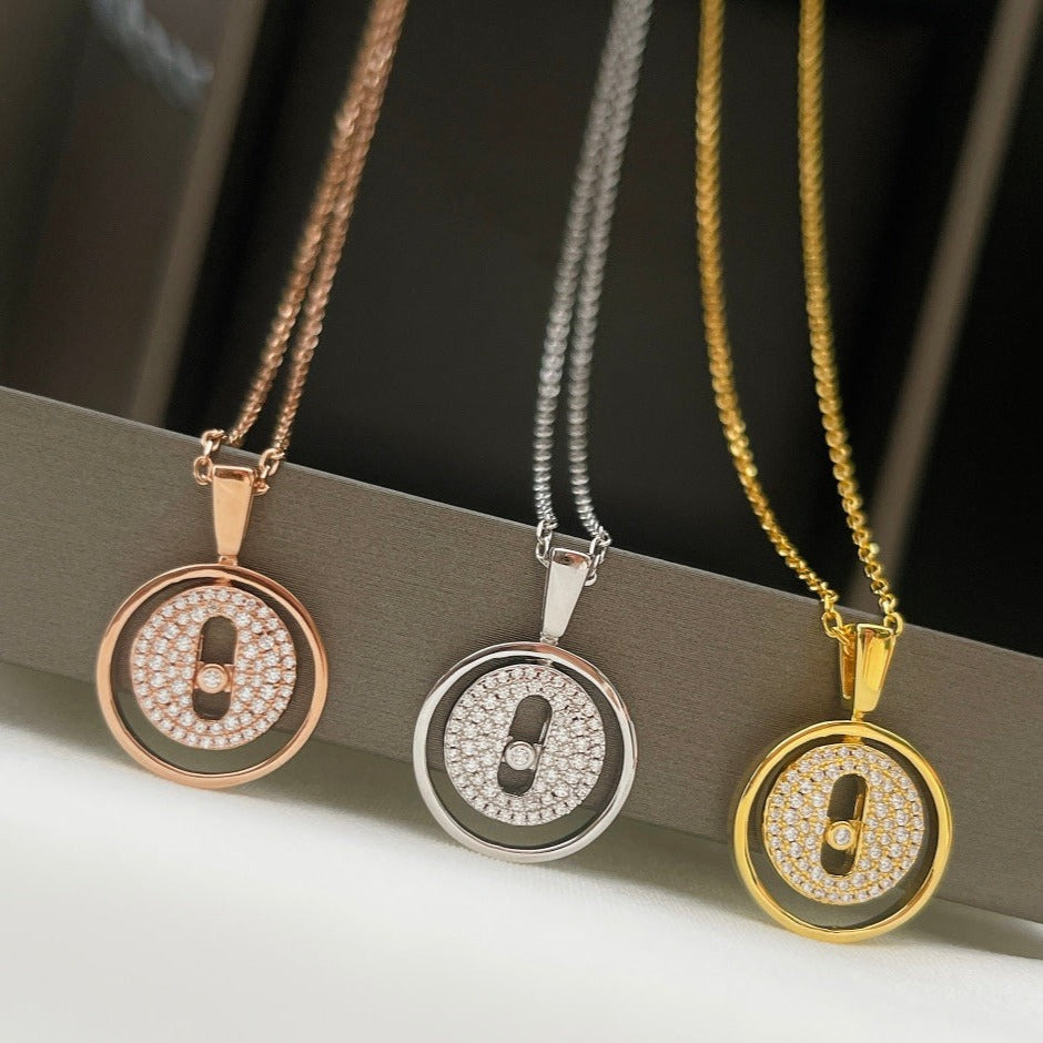 [Okajuri Jewelry]LUCKY MOVER PM PAVED NECKLACE