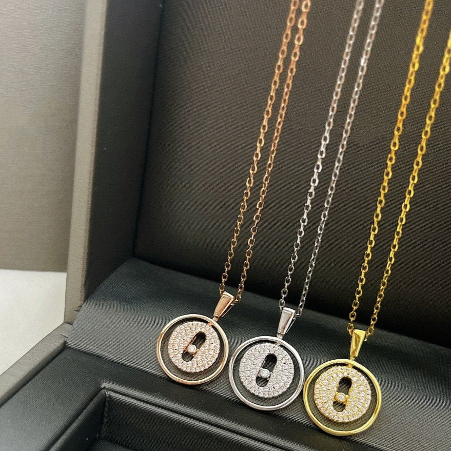 [Okajuri Jewelry]LUCKY MOVER PM PAVED NECKLACE