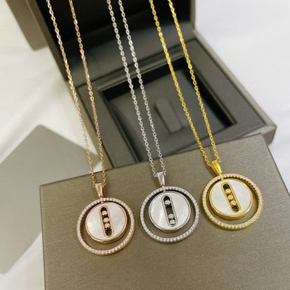 [Okajuri Jewelry]LUCKY MOVE MM NACRE BLANCHE DIAMOND NECKLACE
