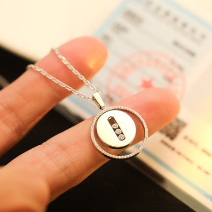 [Okajuri Jewelry]LUCKY MOVE MM SILVER DIAMOND NECKLACE