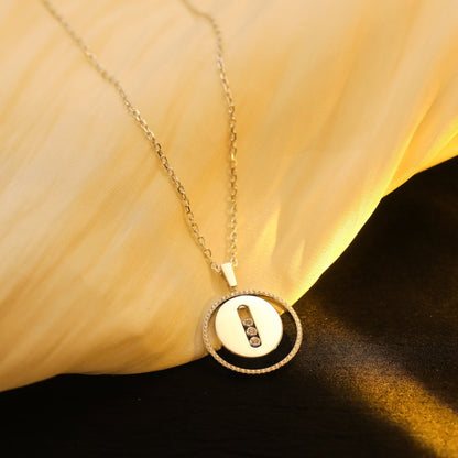 [Okajuri Jewelry]LUCKY MOVE MM SILVER DIAMOND NECKLACE