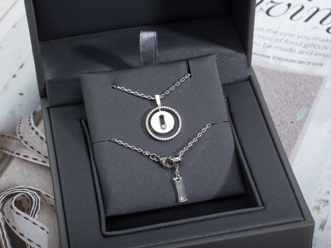 [Okajuri Jewelry]LUCKY MOVE PM NECKLACE SILVER DIAMOND