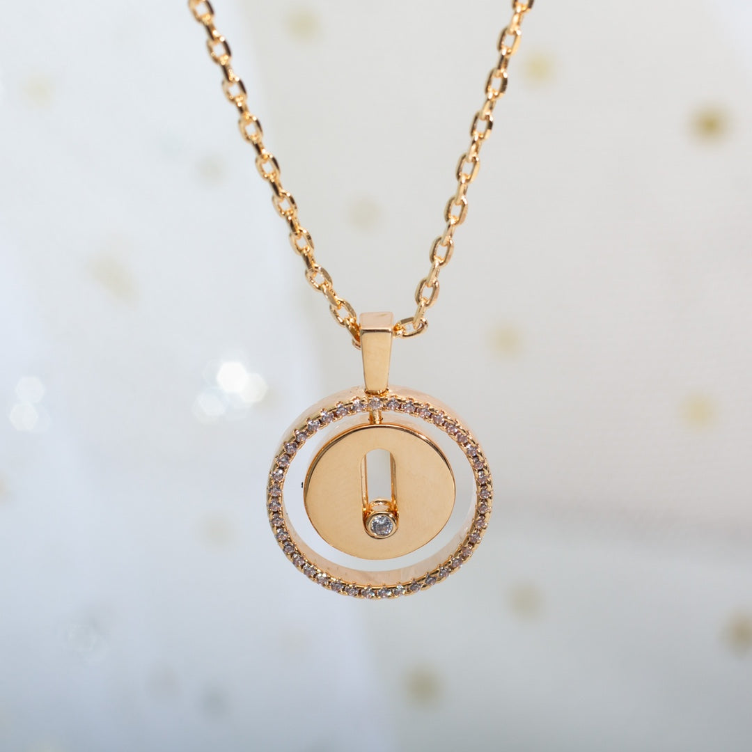 [Okajuri Jewelry]LUCKY MOVE PM NECKLACE PINK GOLD DIAMOND