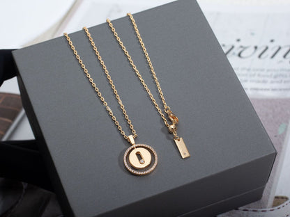 [Okajuri Jewelry]LUCKY MOVE PM NECKLACE PINK GOLD DIAMOND