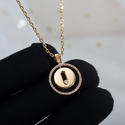 [Okajuri Jewelry]LUCKY MOVE PM NECKLACE PINK GOLD DIAMOND