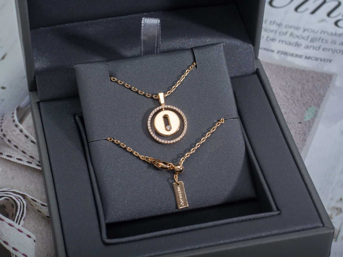[Okajuri Jewelry]LUCKY MOVE PM NECKLACE PINK GOLD DIAMOND