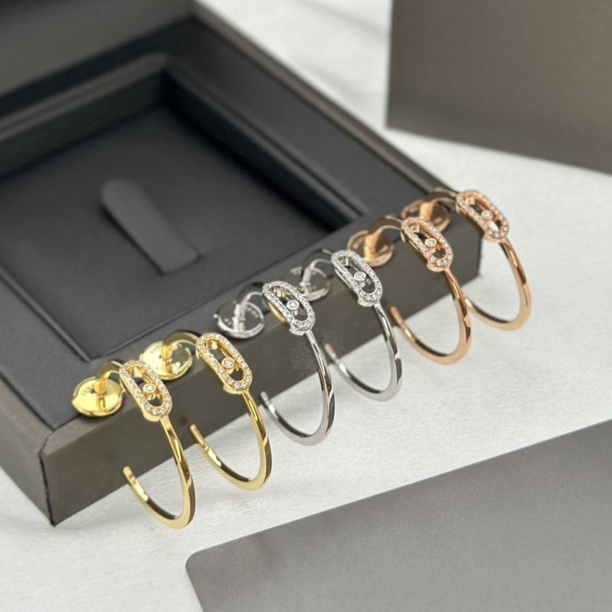 [Okajuri Jewelry]CREOLES MOVE UNO PM DIAMOND EARRINGS