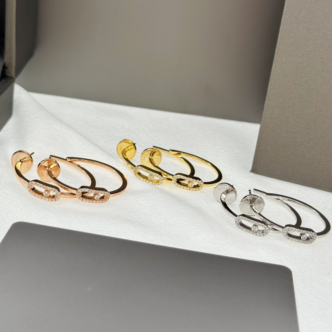 [Okajuri Jewelry]CREOLES MOVE UNO PM DIAMOND EARRINGS