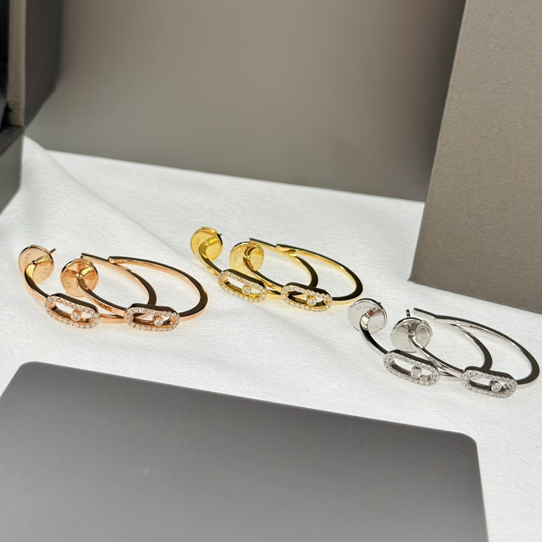 [Okajuri Jewelry]CREOLES MOVE UNO PM DIAMOND EARRINGS