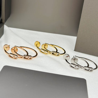 [Okajuri Jewelry]CREOLES MOVE UNO PM DIAMOND EARRINGS