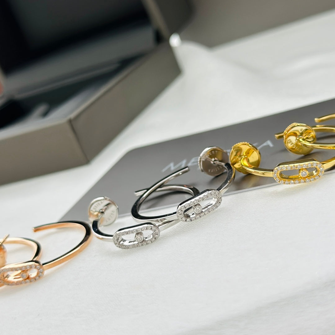 [Okajuri Jewelry]CREOLES MOVE UNO PM DIAMOND EARRINGS
