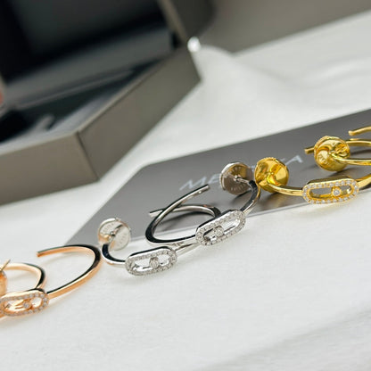 [Okajuri Jewelry]CREOLES MOVE UNO PM DIAMOND EARRINGS