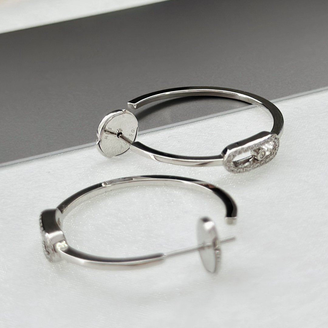 [Okajuri Jewelry]CREOLES MOVE UNO PM DIAMOND EARRINGS