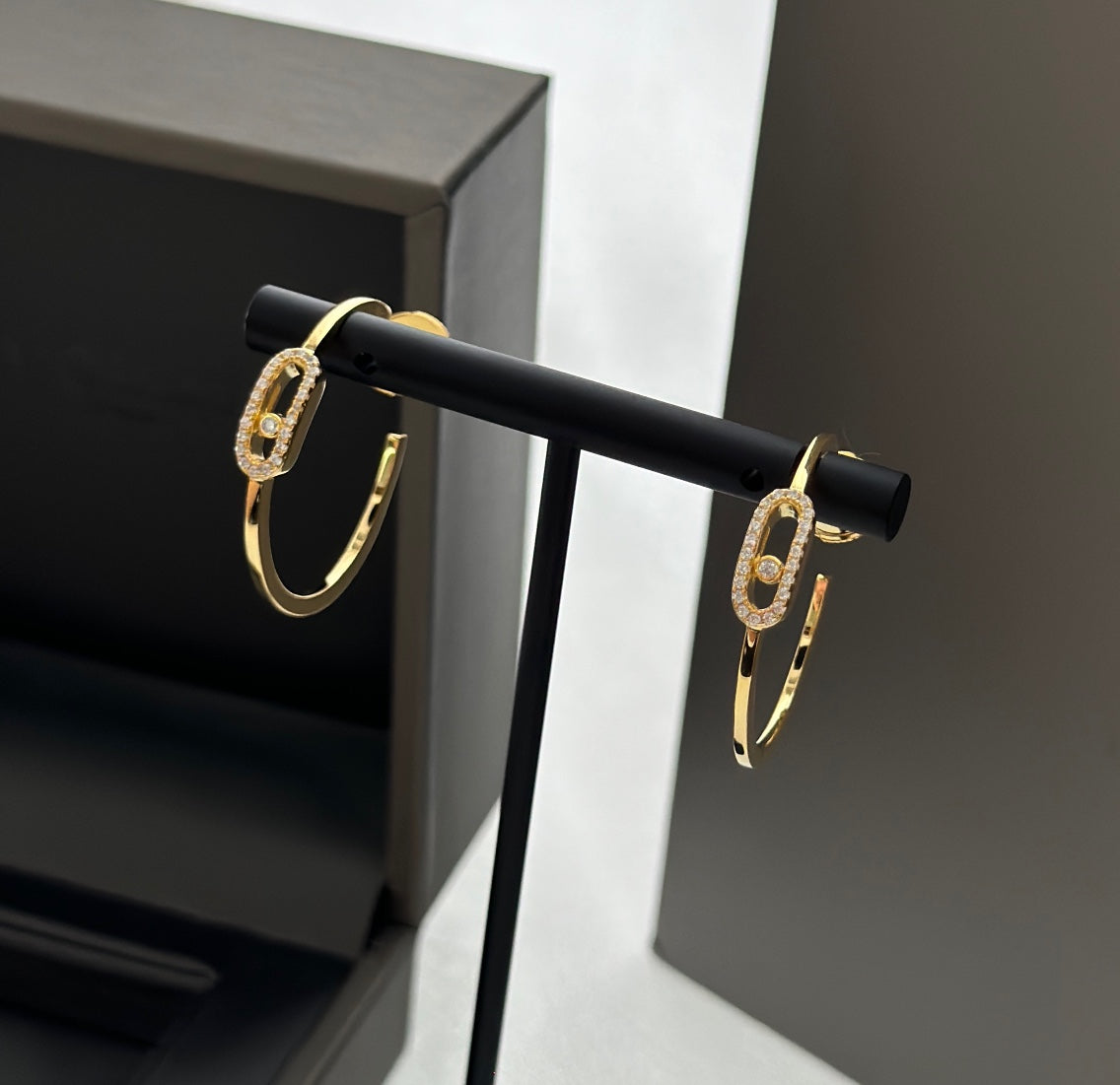 [Okajuri Jewelry]CREOLES MOVE UNO PM DIAMOND EARRINGS
