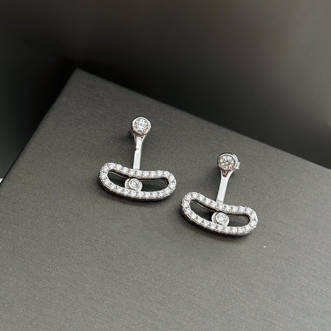 [Okajuri Jewelry]MOVE UNO SILVER DIAMOND EARRINGS