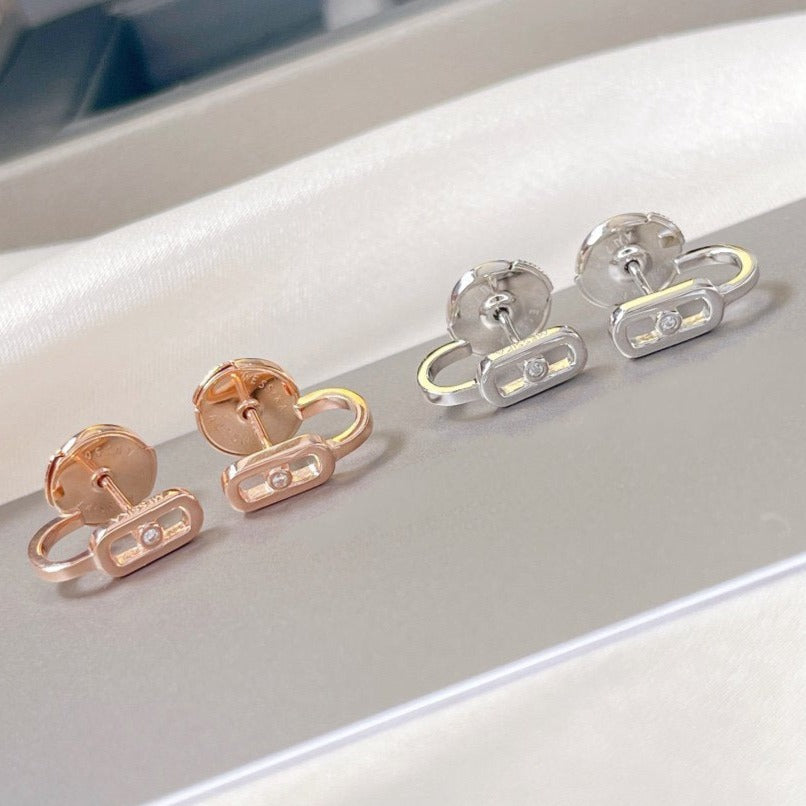 [Okajuri Jewelry]CREOLES MOVE UNO MINI 1 DIAMOND EARRINGS