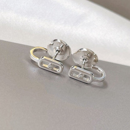 [Okajuri Jewelry]CREOLES MOVE UNO MINI 1 DIAMOND EARRINGS
