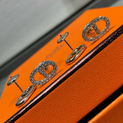 [Okajuri Jewelry]HM FULL DIAMOND PIG NOSE STUD EARRINGS