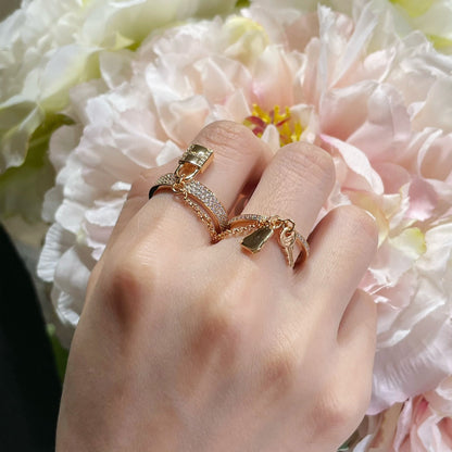 [Okajuri Jewelry]HM KELLY CLOCHETTE DOUBLE RING IN  WITH DIAMONDS