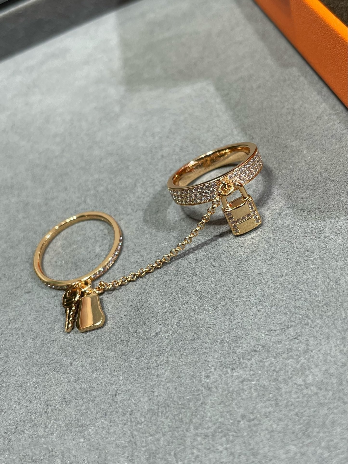[Okajuri Jewelry]HM KELLY CLOCHETTE DOUBLE RING IN  WITH DIAMONDS
