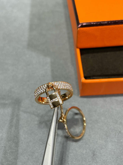 [Okajuri Jewelry]HM KELLY CLOCHETTE DOUBLE RING IN  WITH DIAMONDS