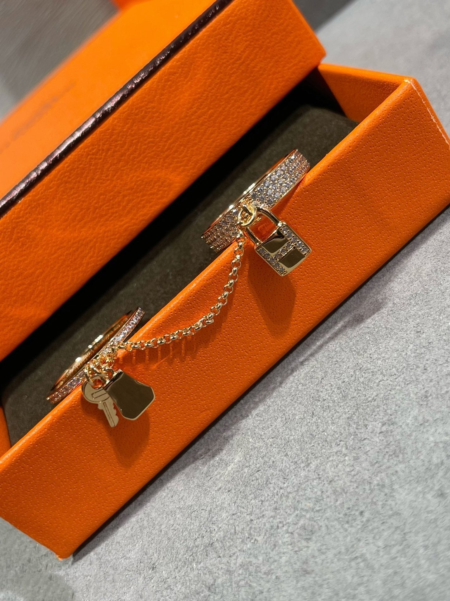 [Okajuri Jewelry]HM KELLY CLOCHETTE DOUBLE RING IN  WITH DIAMONDS