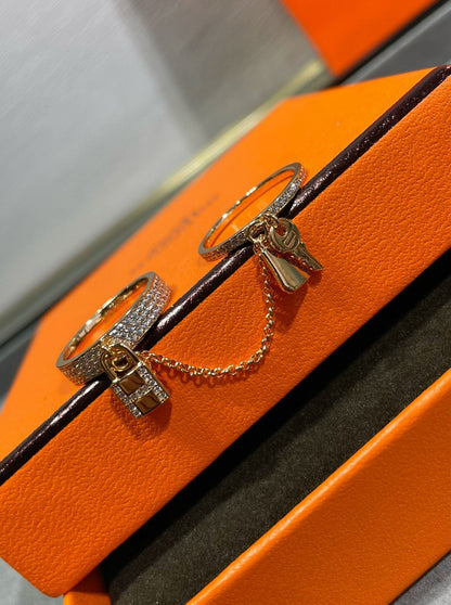 [Okajuri Jewelry]HM KELLY CLOCHETTE DOUBLE RING IN  WITH DIAMONDS
