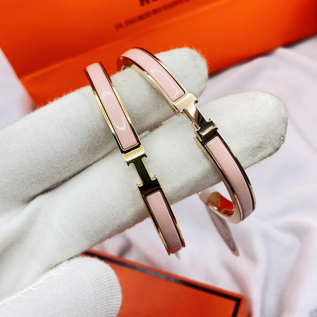 [Okajuri Jewelry]CLASSIC HM CLIC  PINK 8MM ENAMEL BRACELET