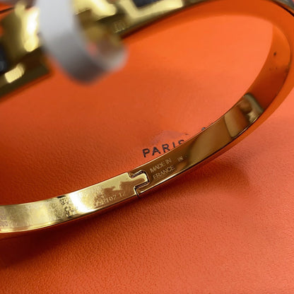 [Okajuri Jewelry]CLASSIC HM CLIC BLACK 8MM ENAMEL BRACELET