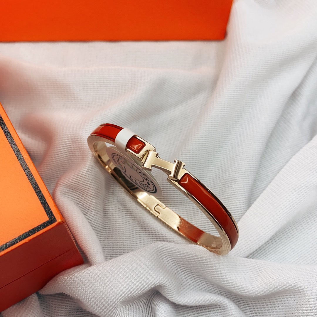 [Okajuri Jewelry]CLASSIC HM CLIC RED 8MM ENAMEL BRACELET