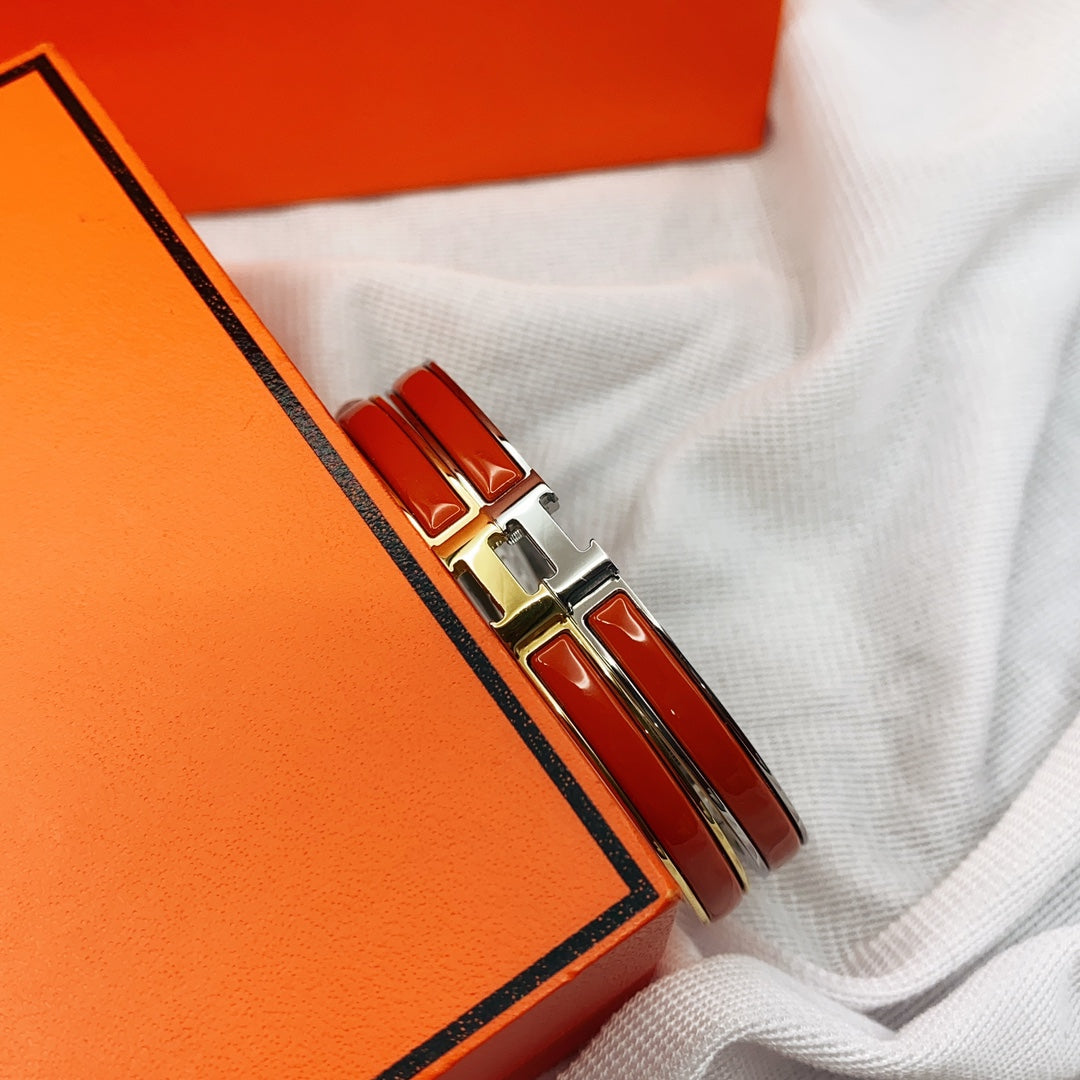 [Okajuri Jewelry]CLASSIC HM CLIC RED 8MM ENAMEL BRACELET