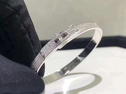 [Okajuri Jewelry]HM KELLY BRACELET IN SILVER AND FULL PAVE DIAMOND
