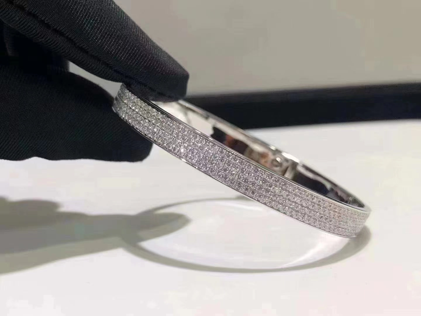 [Okajuri Jewelry]HM KELLY BRACELET IN SILVER AND FULL PAVE DIAMOND