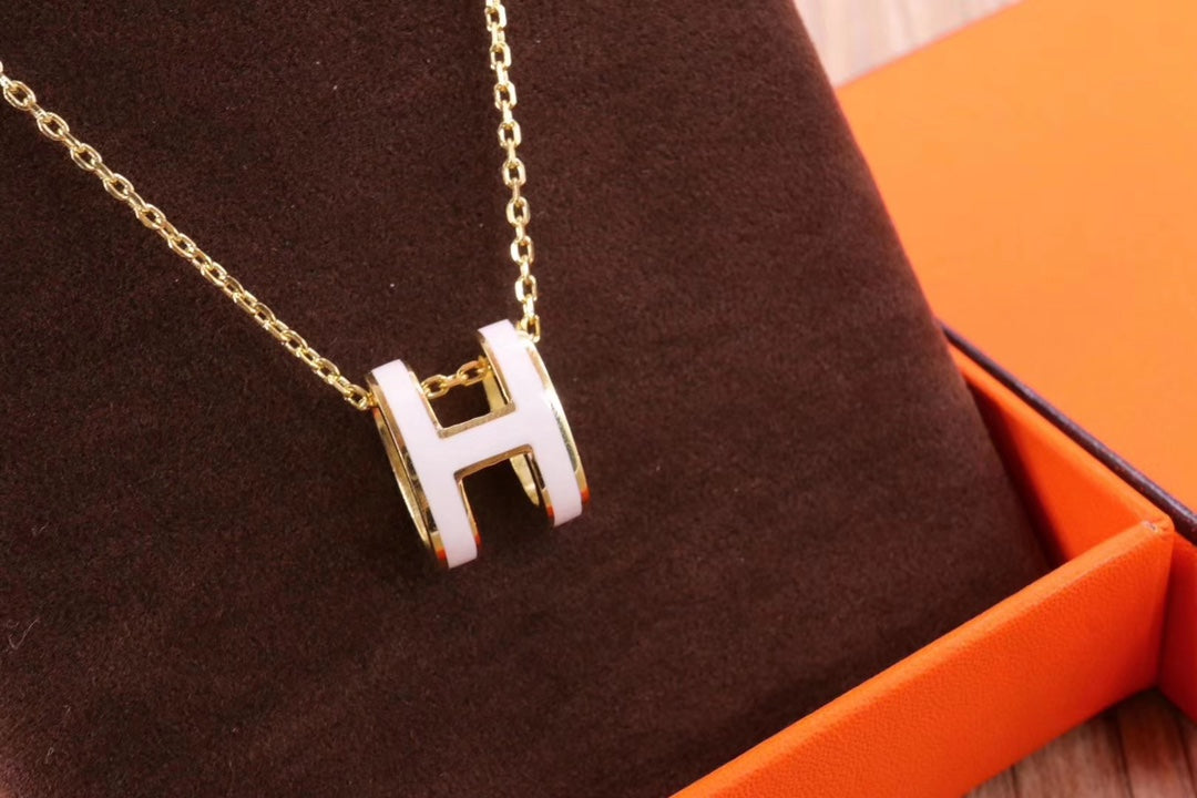 [Okajuri Jewelry]HM CLIC YELLOW ENAMEL GOLD NECKLACE