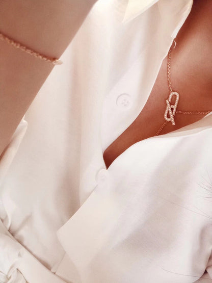 [Okajuri Jewelry]HM FIRE PIG NOSE NECKLACE TRENDY STREET