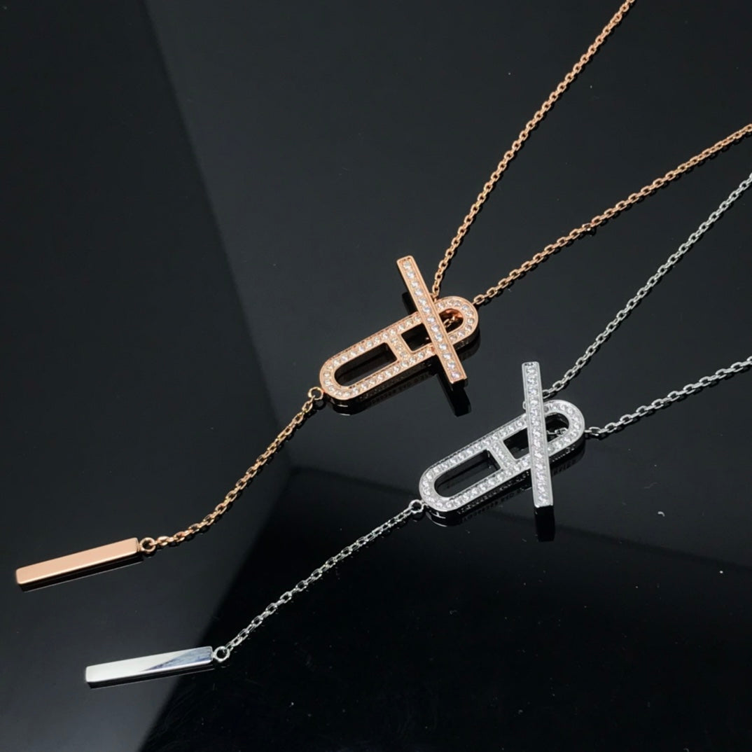 [Okajuri Jewelry]HM NECKLACE PLATINUM ROSE GOLD DIAMOND
