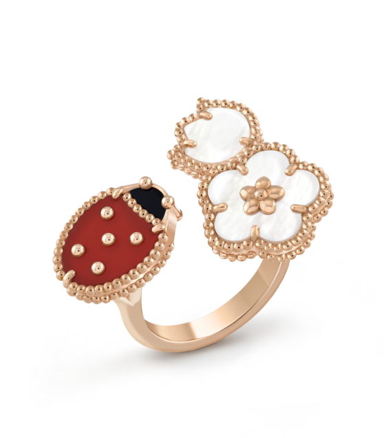 [Okajuri Jewelry]LUCKY 3 MOTIF ROSE GOLD RING