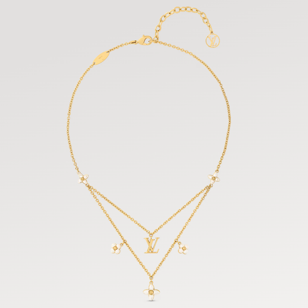 [Okajuri Jewelry]FLOWERGRAM GOLD MOP DOUBLE ROW NECKLACE
