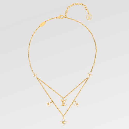 [Okajuri Jewelry]FLOWERGRAM GOLD MOP DOUBLE ROW NECKLACE