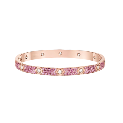 [Okajuri Jewelry] 2026 PAVE GEMSTONE LOVE BRACELET 6.1MM 10 DIAMONDS