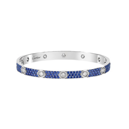 [Oakjuri™ Jewelry] ]Pave Gemstone Love &Force Large Horseshoe Diamond Duo Bracelet Stack Set