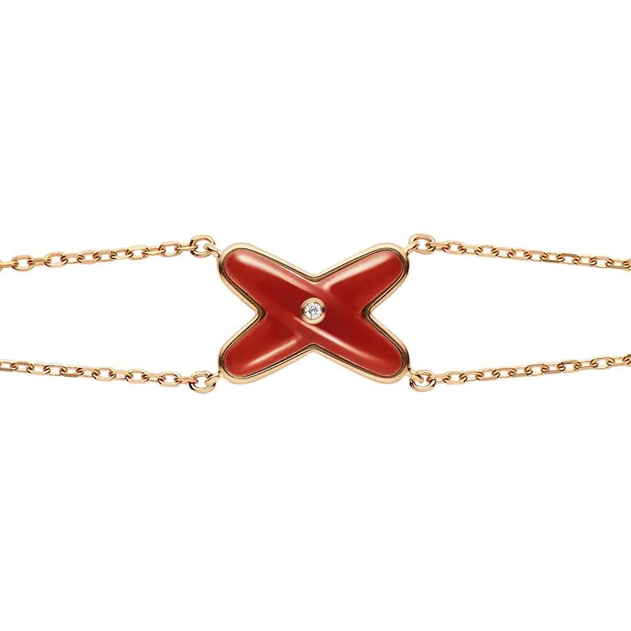[Okajuri Jewelry]JEUX BRACELET CARNELIAN PINK GOLD 1 DIAMOND