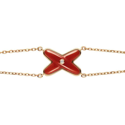 [Okajuri Jewelry]JEUX BRACELET CARNELIAN PINK GOLD 1 DIAMOND