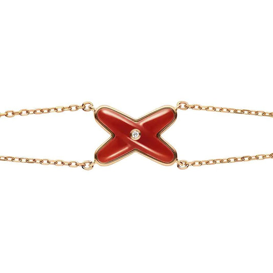 [Okajuri Jewelry]JEUX BRACELET CARNELIAN PINK GOLD 1 DIAMOND