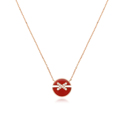 [Okajuri Jewelry]JEUX DE ROSE GOLD DIAMOND NECKLACE