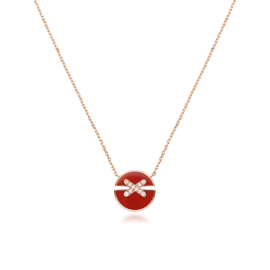 [Okajuri Jewelry]JEUX DE ROSE GOLD DIAMOND NECKLACE