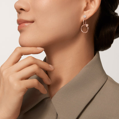 [Okajuri Jewelry] JUSTE HALF DIAMOND DOUBLE EARRINGS