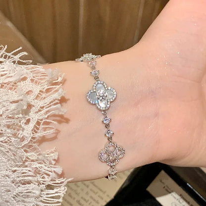 [Okajuri Jewelry] CLOVER 5 MOTIF PINK BLUE RED WHITE BRACELET